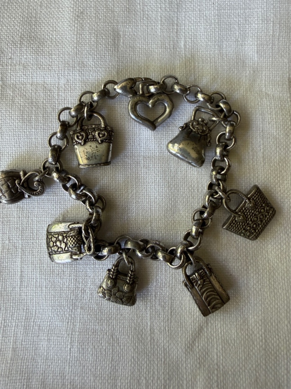 Brighton 'Purses Galore' silver-toned Charm Bracelet